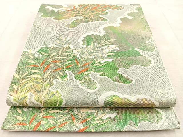 平和屋着物◎六通柄袋帯 唐織 草木文 金銀糸 引箔 正絹 逸品 BAAU9177yc