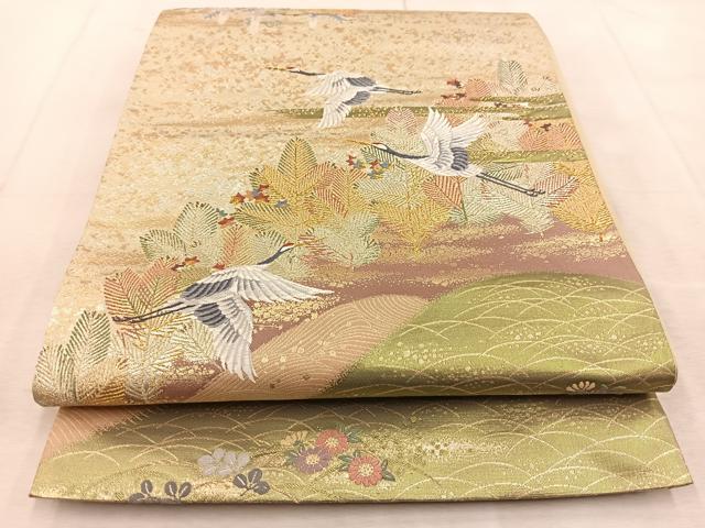 平和屋着物◎六通柄袋帯 唐織 優都里 金銀糸 正絹 逸品 BAAU9229yc
