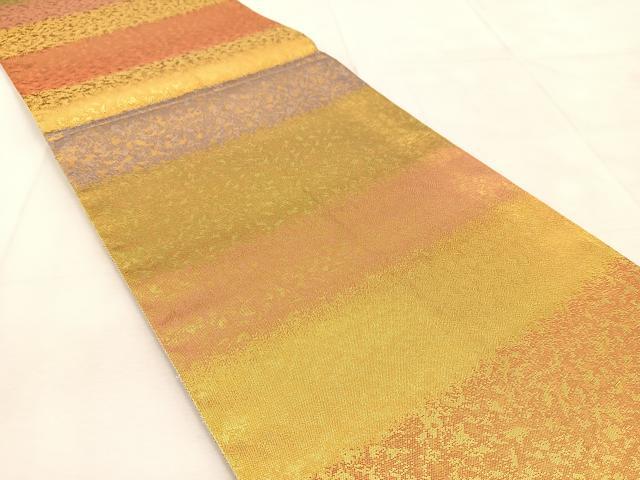 平和屋着物◎佐賀錦 六通柄袋帯 霞文 金糸 正絹 逸品 BAAU9251yc