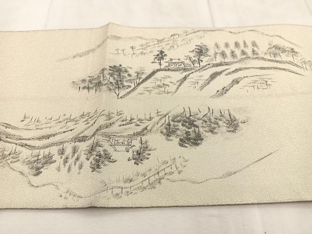 平和屋着物◎太鼓柄袋帯 作家物 手描き 綴れ 京景 正絹 逸品 BAAU9282yc