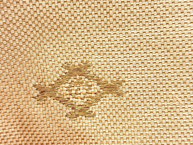 平和屋着物◎六通柄袋帯 佐賀りんず 重ね山文 金糸 正絹 逸品 BAAU9333yc