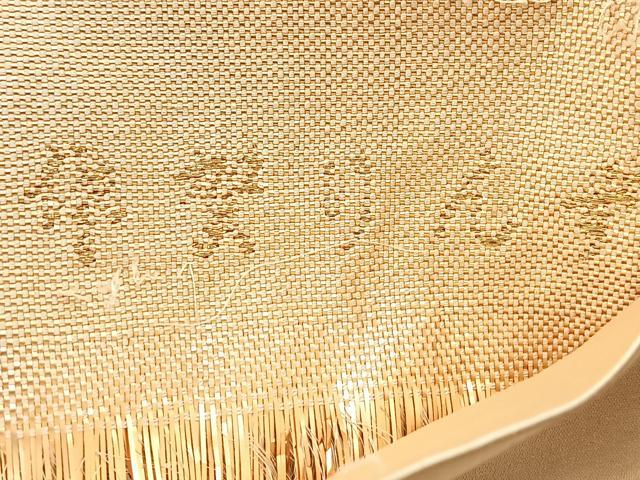 平和屋着物◎六通柄袋帯 佐賀りんず 重ね山文 金糸 正絹 逸品 BAAU9333yc