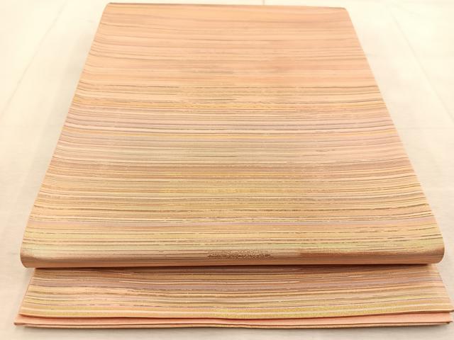 平和屋着物◎六通柄袋帯 横段文 金銀糸 正絹 逸品 BAAU9408yc