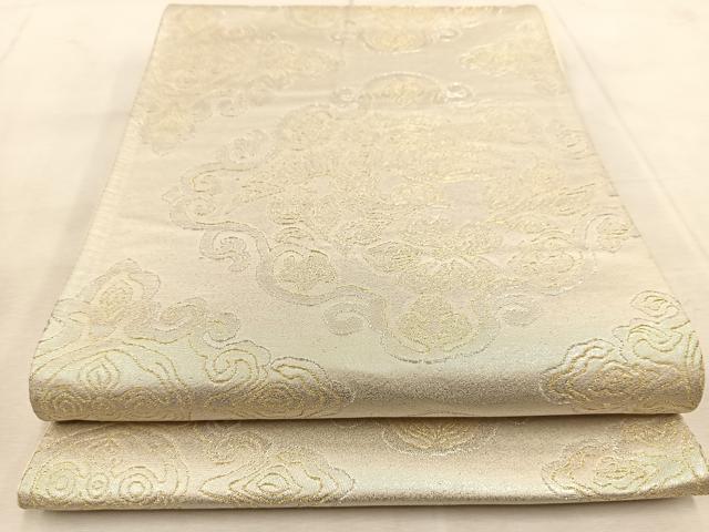 平和屋着物◎六通柄袋帯 鳳凰花唐草文 金銀糸 正絹 逸品 BAAU9445yc