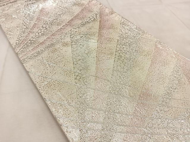 平和屋着物◎佐賀錦 西陣 六通柄袋帯 抽象文様 金銀糸 正絹 逸品 BAAU9526yc