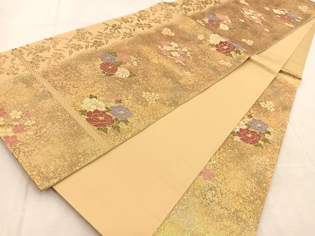 平和屋着物◎六通柄袋帯 唐織 舞花文 金糸 引箔 正絹 逸品 BAAU9565yc