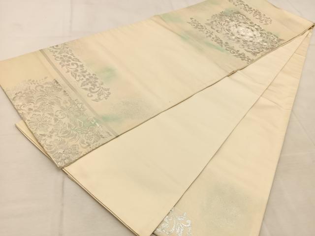 平和屋着物◎太鼓柄 京袋帯 宝相華 銀糸 正絹 逸品 BAAU9651yc