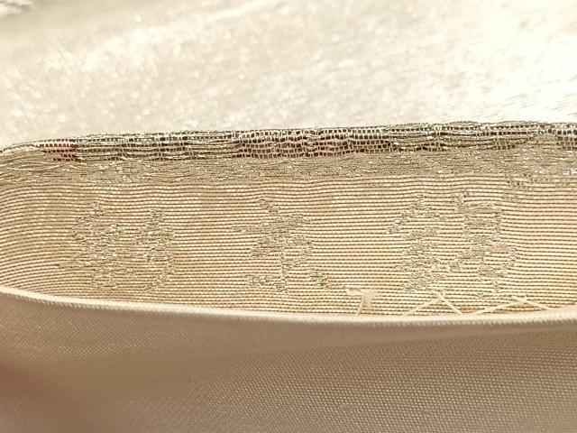 平和屋着物◎六通柄袋帯 孔雀風景文 彩京錦 プラチナ箔二重引 金銀糸 正絹 逸品 BAAU9771yc