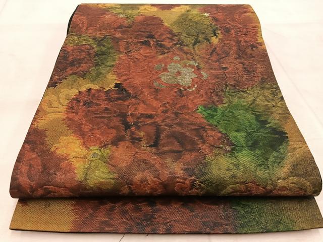 平和屋着物◎西陣 六通柄袋帯 舞花文 金糸 引箔 正絹 逸品 BAAU9779yc
