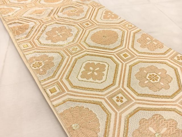 平和屋着物◎全通柄袋帯 蜀江花文 金銀糸 正絹 逸品 BAAU9806yc