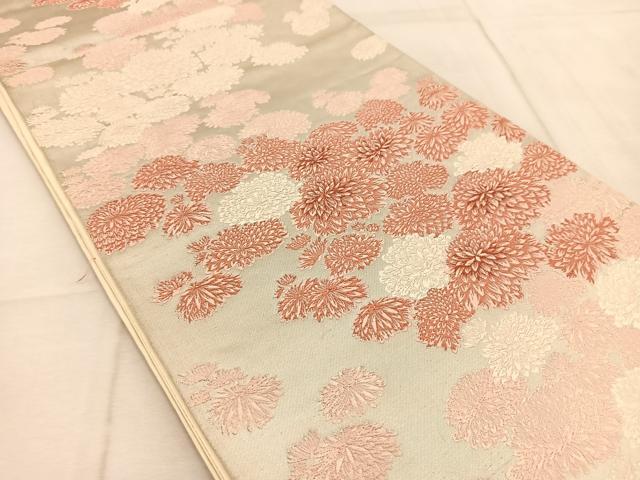 平和屋着物◎六通柄袋帯 唐織 菊花文 正絹 逸品 BAAU9861yc