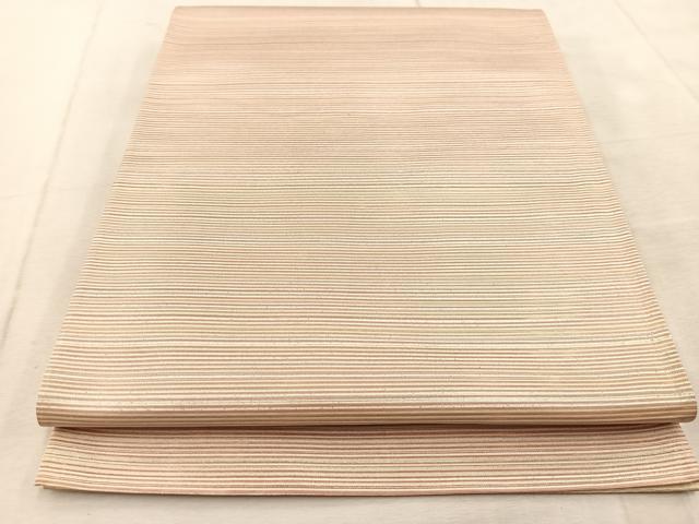 平和屋着物◎六通柄袋帯 横段文 金糸 正絹 逸品 BAAU9876yc