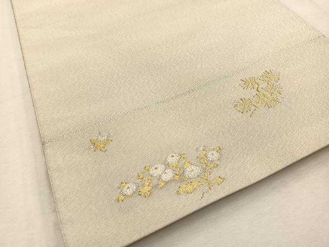 平和屋着物◎太鼓柄袋帯 綴れ 立波花蝶文 金銀糸 正絹 逸品 BAAU9887yc
