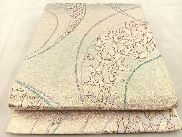 平和屋着物◎六通柄袋帯 舞蝶文 正絹 逸品 BAAU9894yc