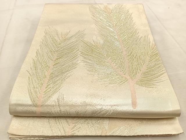 平和屋着物◎六通柄袋帯 若松葉 金銀糸 正絹 逸品 BAAU9934yc
