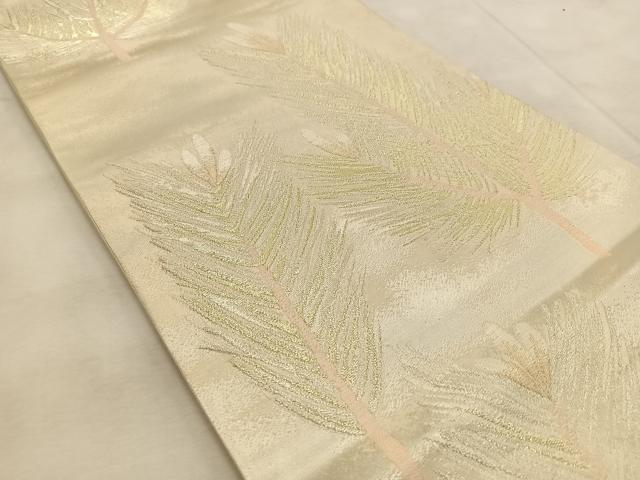 平和屋着物◎六通柄袋帯 若松葉 金銀糸 正絹 逸品 BAAU9934yc