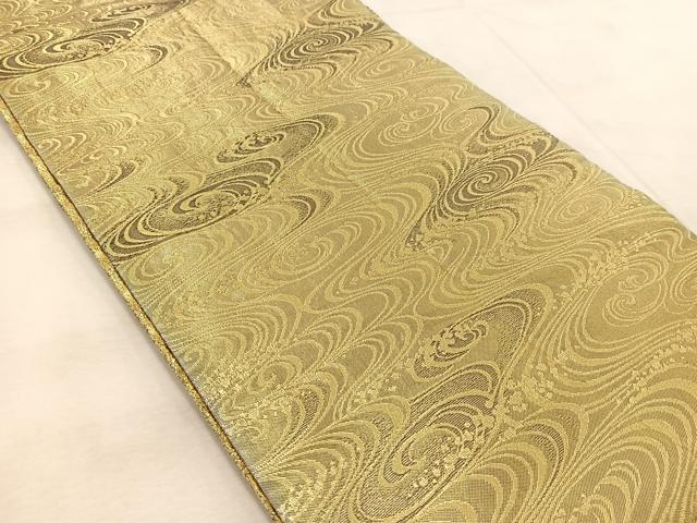 平和屋着物◎佐賀錦 両面 六通柄袋帯 吉祥秋草文 金糸 正絹 逸品 BAAU9964yc