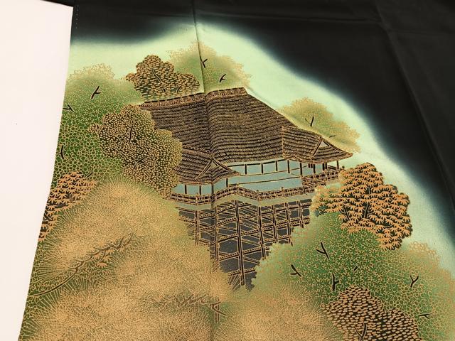 平和屋着物■豪華黒留袖 風景文 暈し染め 金彩 正絹 逸品 BAAV0002mz