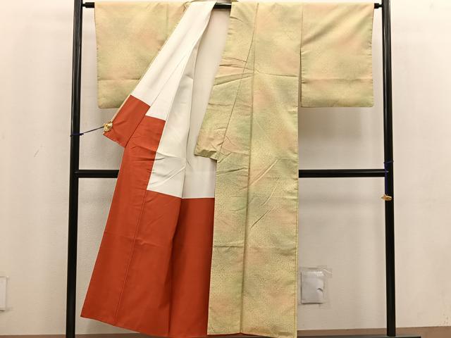 平和屋着物■上質な紬 幾何学文様 正絹 逸品 BAAV0208mz