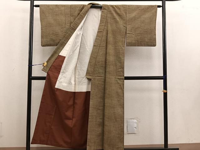 平和屋着物■上質な紬 幾何学文様 正絹 逸品 BAAV0927mz