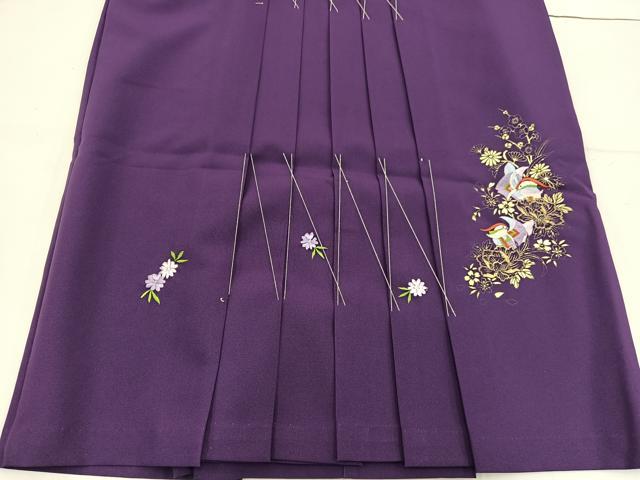 平和屋着物●女性 行灯袴 総刺繍 鴛鴦花文 金彩 逸品 BAAV0967mz