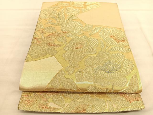 平和屋着物◎六通柄袋帯 花鳥文 金銀糸 正絹 逸品 BAAV1517hv
