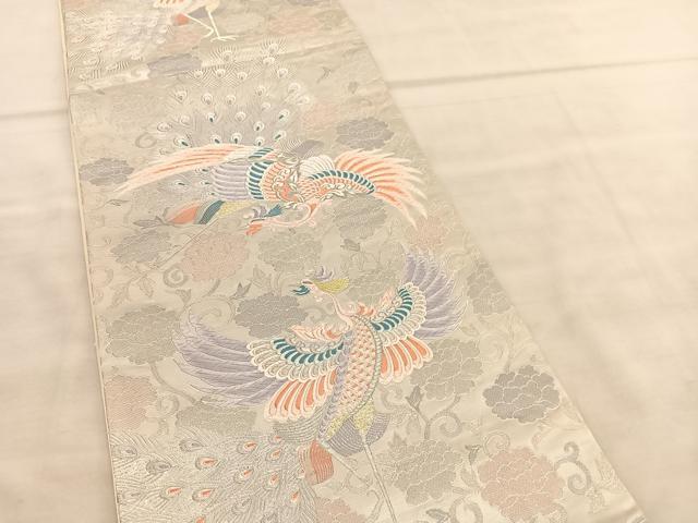平和屋着物◎六通柄袋帯 唐織 鳳凰花唐草文 九百錦 プラチナ箔 正絹 逸品 BAAV1540hv