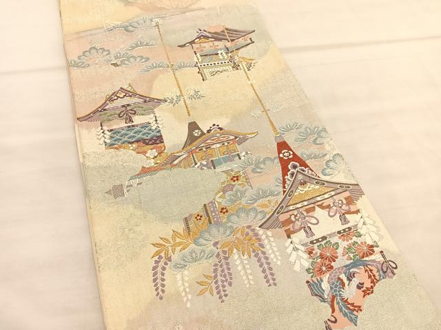 平和屋着物◎六通柄袋帯 唐織 鉾 金銀糸 正絹 逸品 BAAV1589hv