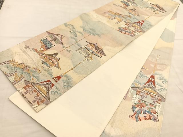 平和屋着物◎六通柄袋帯 唐織 鉾 金銀糸 正絹 逸品 BAAV1589hv