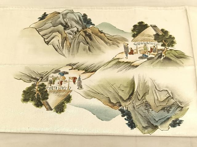 平和屋着物◎太鼓柄 京袋帯 手描き 東海道五十三次 引箔 正絹 逸品 BAAV1646hv