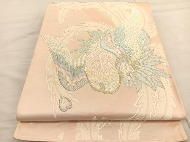 平和屋着物◎六通柄袋帯 唐織 鳳凰 金銀糸 正絹 逸品 BAAV1859hv