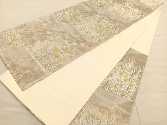 平和屋着物◎六通柄袋帯 唐織 古都の四季 金銀糸 正絹 逸品 BAAV1873hv