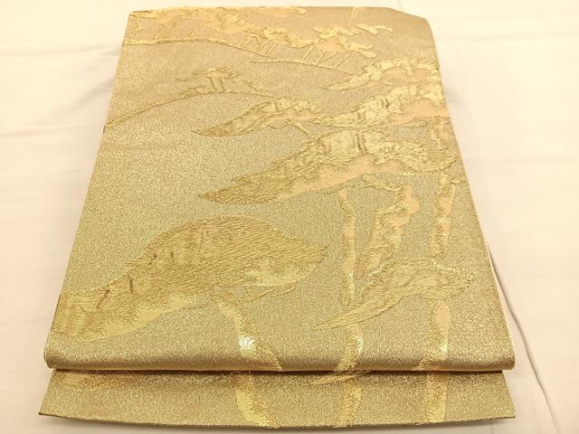 平和屋着物◎六通柄袋帯 綴れ 老松 金糸 正絹 逸品 BAAV1877hv