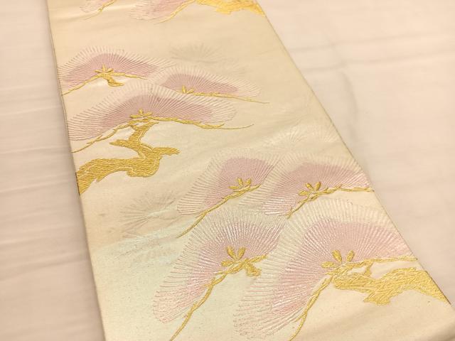 平和屋着物◎六通柄袋帯 唐織 老松 金銀糸 正絹 逸品 BAAV1901hv