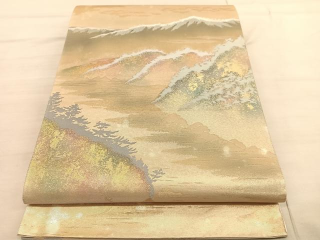 平和屋着物◎六通柄袋帯 唐織 国立公園 宿手湾 金銀糸 正絹 逸品 BAAV1952hv