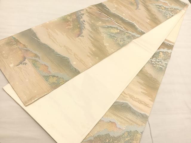 平和屋着物◎六通柄袋帯 唐織 国立公園 宿手湾 金銀糸 正絹 逸品 BAAV1952hv