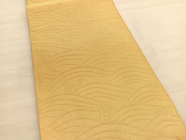 平和屋着物◎両面 全通柄 本袋帯 綴れ 立波文 金糸 正絹 逸品 BAAV1999hv