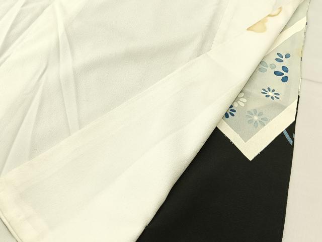 平和屋着物■豪華黒留袖 駒刺繍 鏡裏花文 正絹 逸品 BAAV2290hj