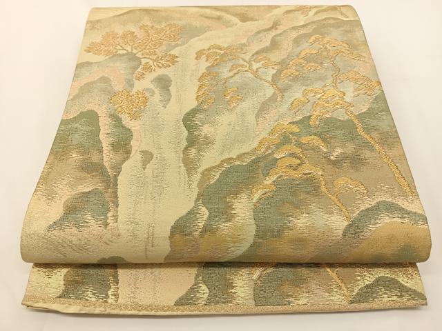 平和屋着物◎西陣 六通柄 京袋帯 浜松文 金糸 正絹 逸品 BAAV2705hj