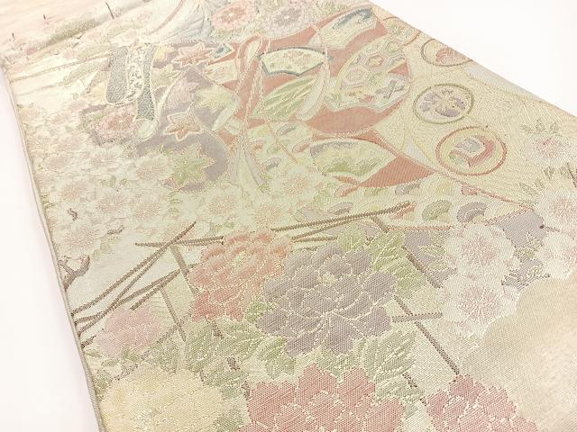 平和屋着物◎佐賀錦 六通柄袋帯 宝尽くし 誰が袖 金銀糸 正絹 逸品 BAAV2713hj