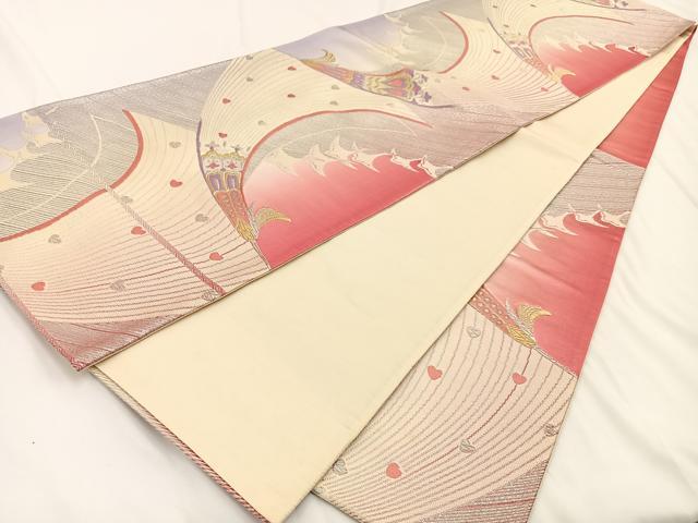 平和屋着物◎六通柄袋帯 鳳凰 金銀糸 引箔 正絹 逸品 BAAV2729hj