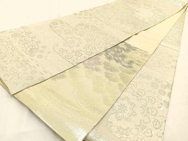 平和屋着物◎両面 六通柄袋帯 錦袋嵯峨野 金銀糸 正絹 逸品 BAAV2848hj