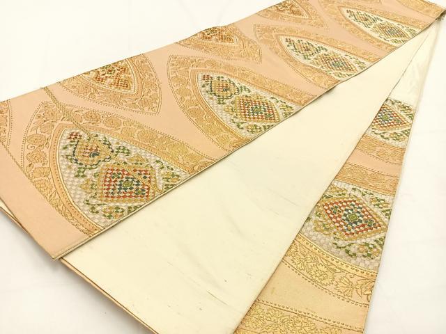 平和屋着物◎六通柄袋帯 宝相華 金銀糸 正絹 逸品 BAAV2862hj