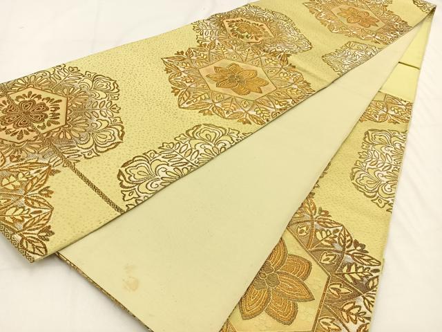 平和屋着物◎六通柄袋帯 宝相華 金銀糸 正絹 逸品 BAAV2920hj