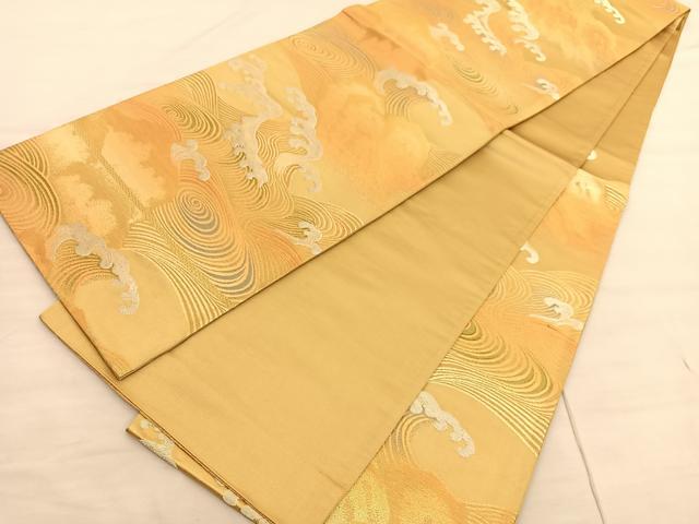 平和屋着物◎六通柄袋帯 立波文 金銀糸 正絹 逸品 BAAV3021hv