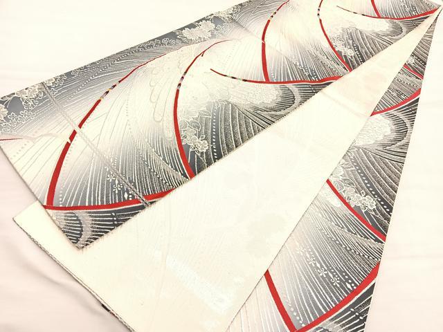 平和屋着物◎両面 全通柄袋帯 唐織 孔雀花文 金銀糸 正絹 逸品 BAAV3294hv