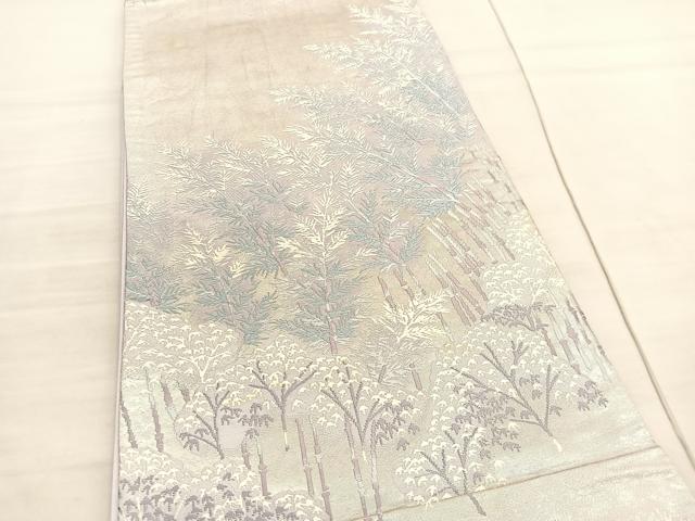 平和屋着物◎六通柄袋帯 唐織 嵯峨野 銀糸 正絹 逸品 BAAV3296hv