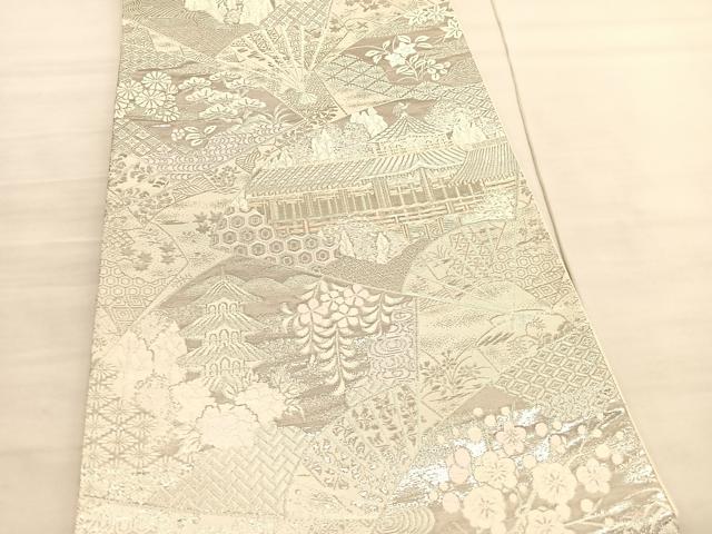平和屋着物◎西陣 六通柄袋帯 唐織 平安の調べ 九百プラチナ二重箔 正絹 逸品 BAAV3303hv