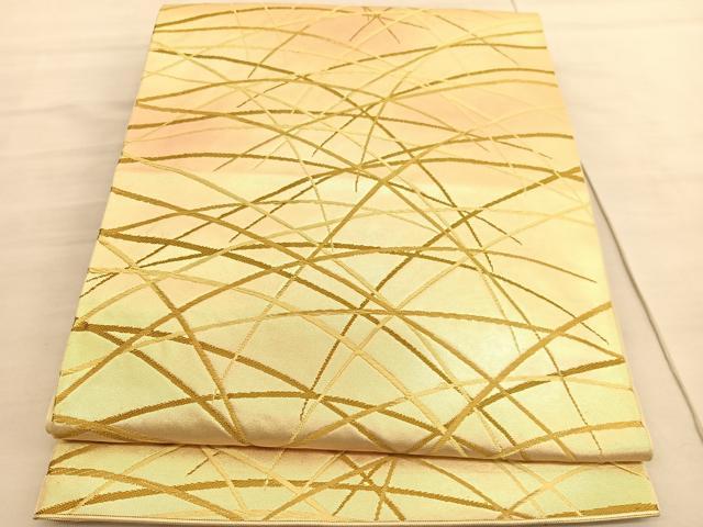平和屋着物◎六通柄 本袋帯 唐織 芝草文 正絹 逸品 BAAV3370hv