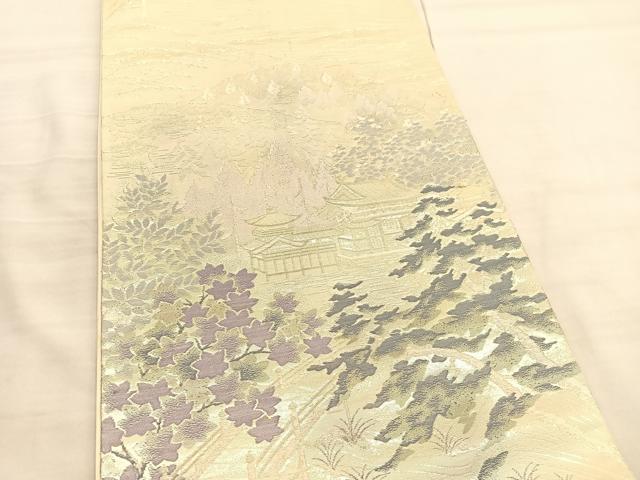 平和屋着物◎六通柄袋帯 平等院 金糸 正絹 逸品 BAAV3464hv